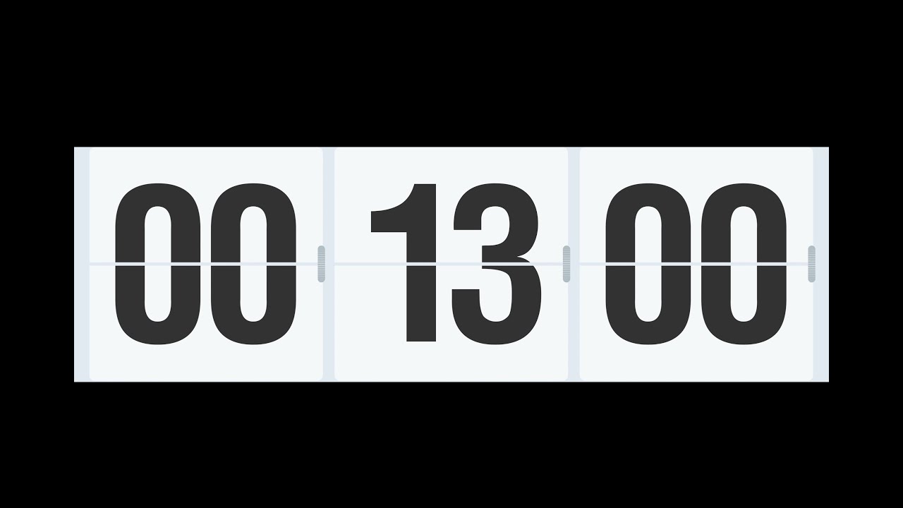 13 Minutes White Timer ⏳ Clean Minimal Countdown - YouTube