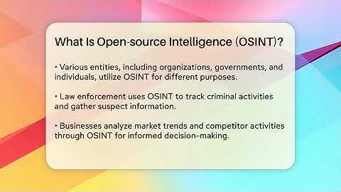 What Is Open-source Intelligence (OSINT)? - Tactical Warfare Experts