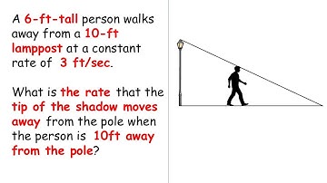 OpenStax Calculus | Exercises 4.1 | Related Rates | Problem 10 | Lamp post and a man