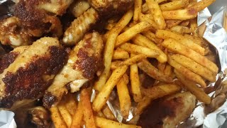 Homemade wings, chili cheese fries   Mukbang burping