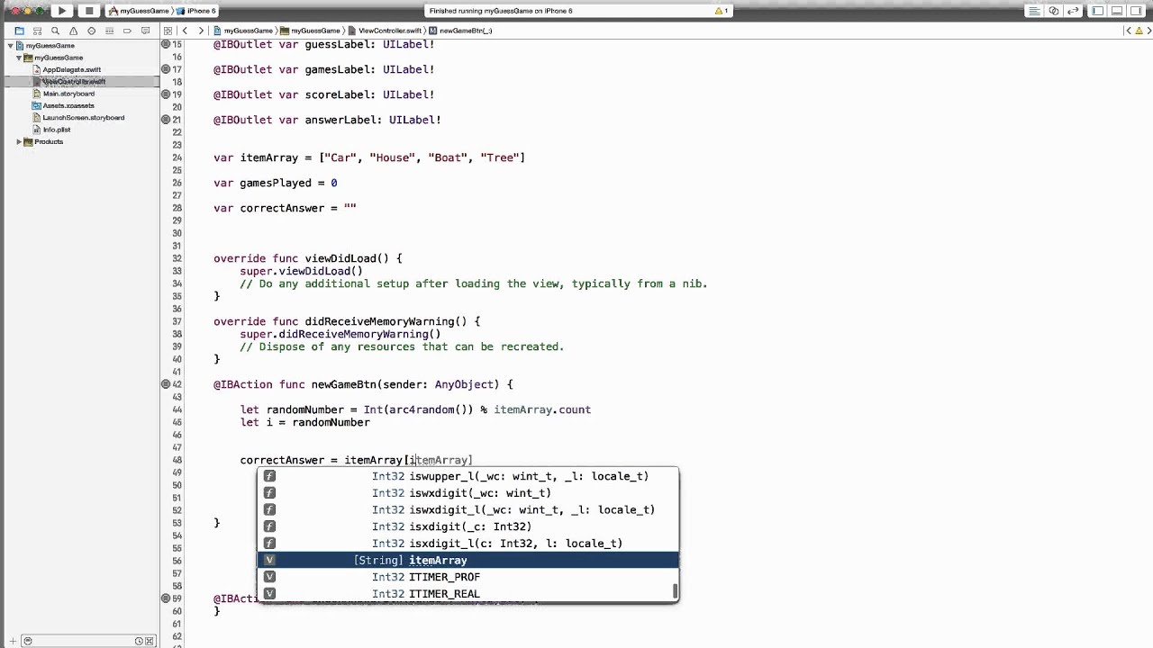 Learn How to Build iOS Apps - Guessing Game Part 4 - YouTube