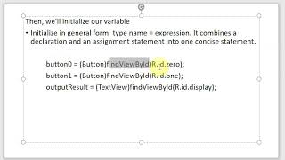 E7   Scientific Calculator  Declare and Initialize of Variables
