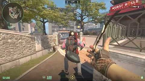 Counter Strike 2 - a lazy knife kill on overpass