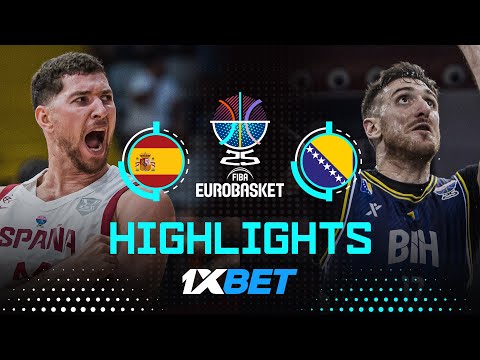 Spain 🇪🇸 vs Bosnia and Herzegovina 🇧🇦 | 1XBET Highlights | FIBA EuroBasket 2025