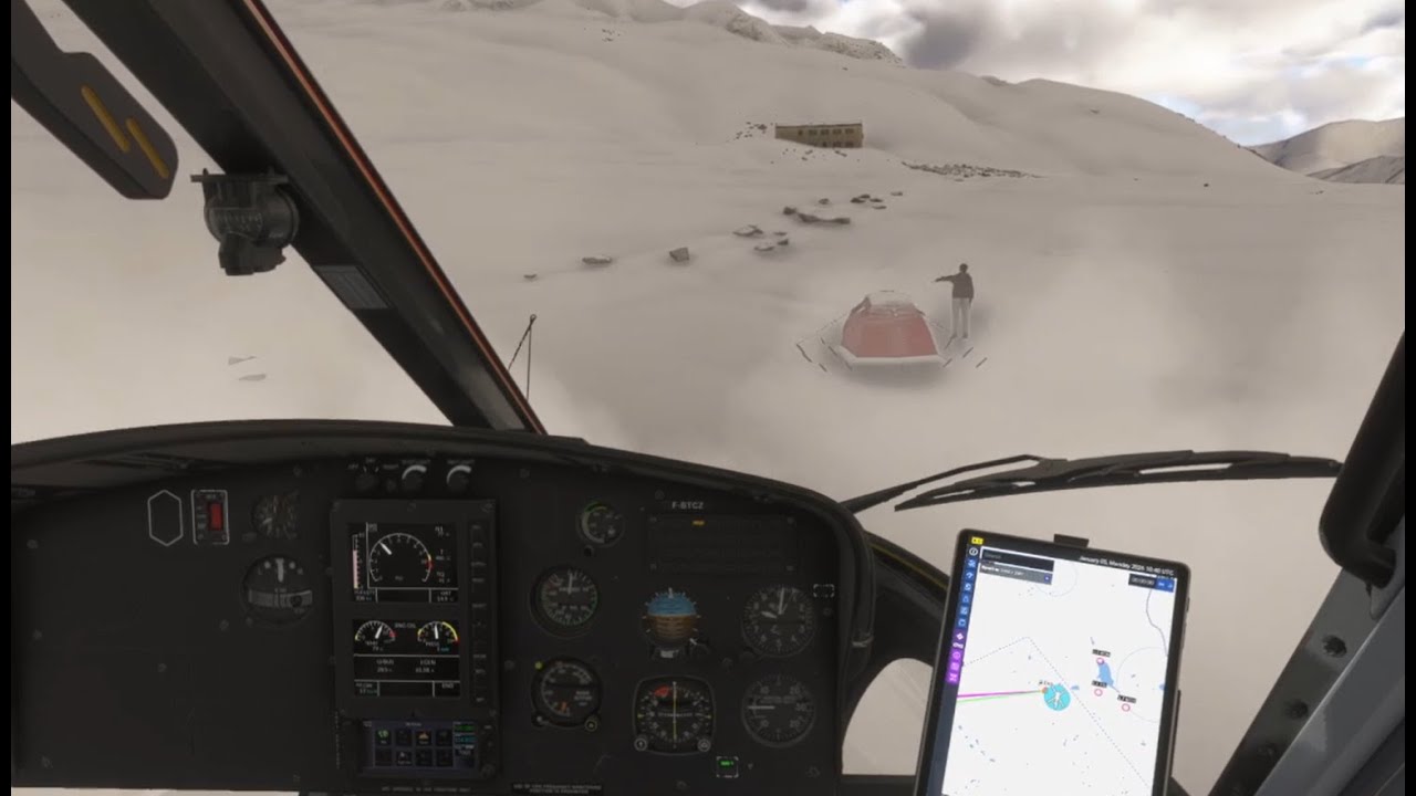MSFS2024 Mission Airbus H125 Successful Rescue at 8000ft in the French Alps, out of Courchevel(LFLJ)