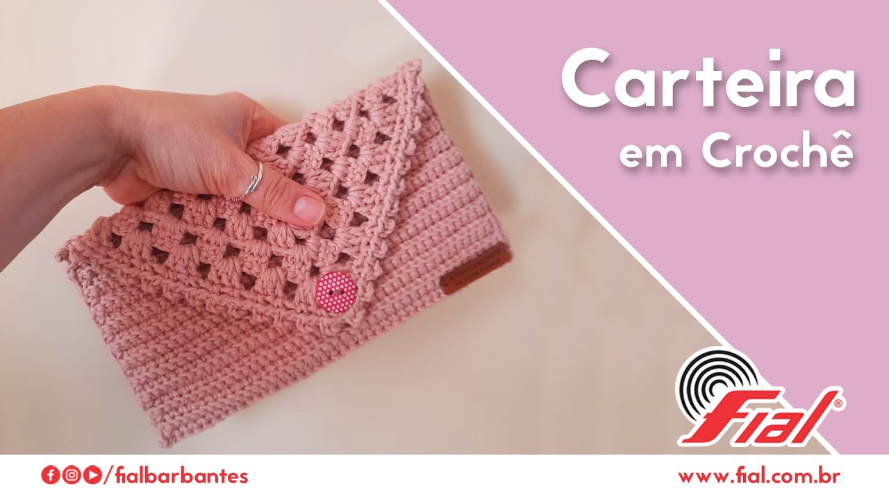 Passo a Passo Linda Carteira de Crochê: Carteira Retangular e com Botão | Fial Barbantes