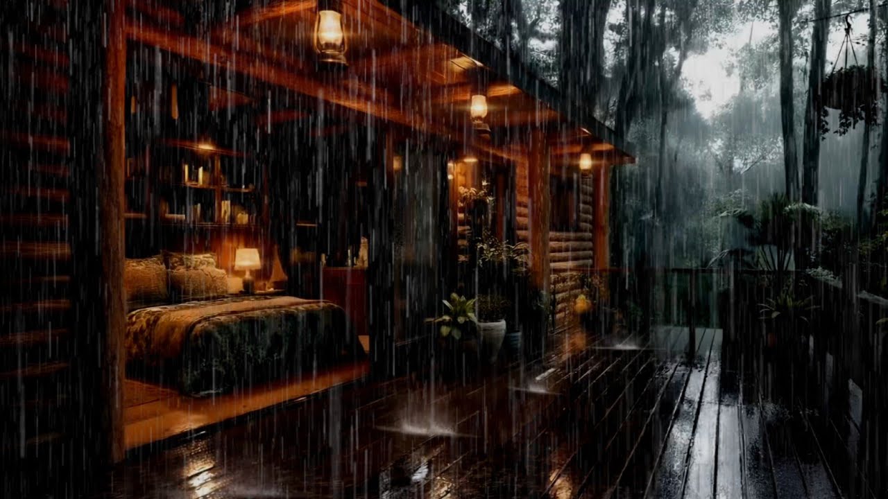 Best Rainfall at the Forest Cabin 🌲 Sleep Deeply with Rain Sounds - YouTube