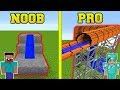 Minecraft: NOOB VS PRO!!! - WATER SLIDES IN MINECRAFT!