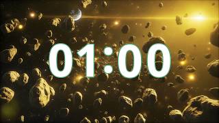 1 Minute Timer Cosmic Asteroid Belt + Soft Bell | Epic Focus, Space Vibes, No Music screenshot 1