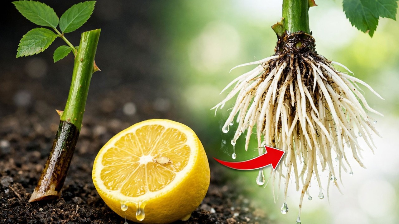 Просто лимон! Черенки роз укореняются невероятно быстро за ночь.