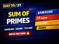 Day 10/21 – Sum of All Prime Numbers 🔥 | Sieve of Eratosthenes | Samsung Adobe Asked