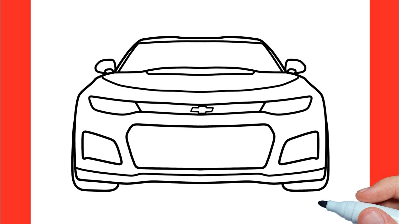 How to draw a Chevrolet Camaro ZL1 car step by step - YouTube