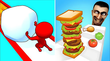 MAX Levels 🔥🟢Snow Race 3D Vs Sandwich Runner 3D Walkthrough Android IOS Gameplay HUK32