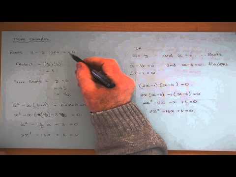 Leaving Cert Maths - Given the Roots Example 1
