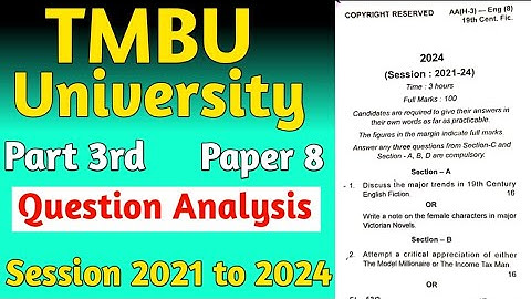 English honours previous year question paper | B.A part 3 | Paper 8 | TMBU  University