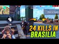 Solo vs Squad 24 Kills Booyah In Brazila - Garena Free Fire