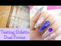 Testing Stiletto Dual Forms || Polygel Nails with Glitter