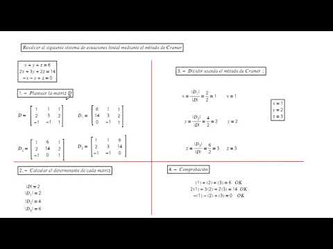 Profesor Yee.- Resolver un sistema ec. lineal con método Cramer