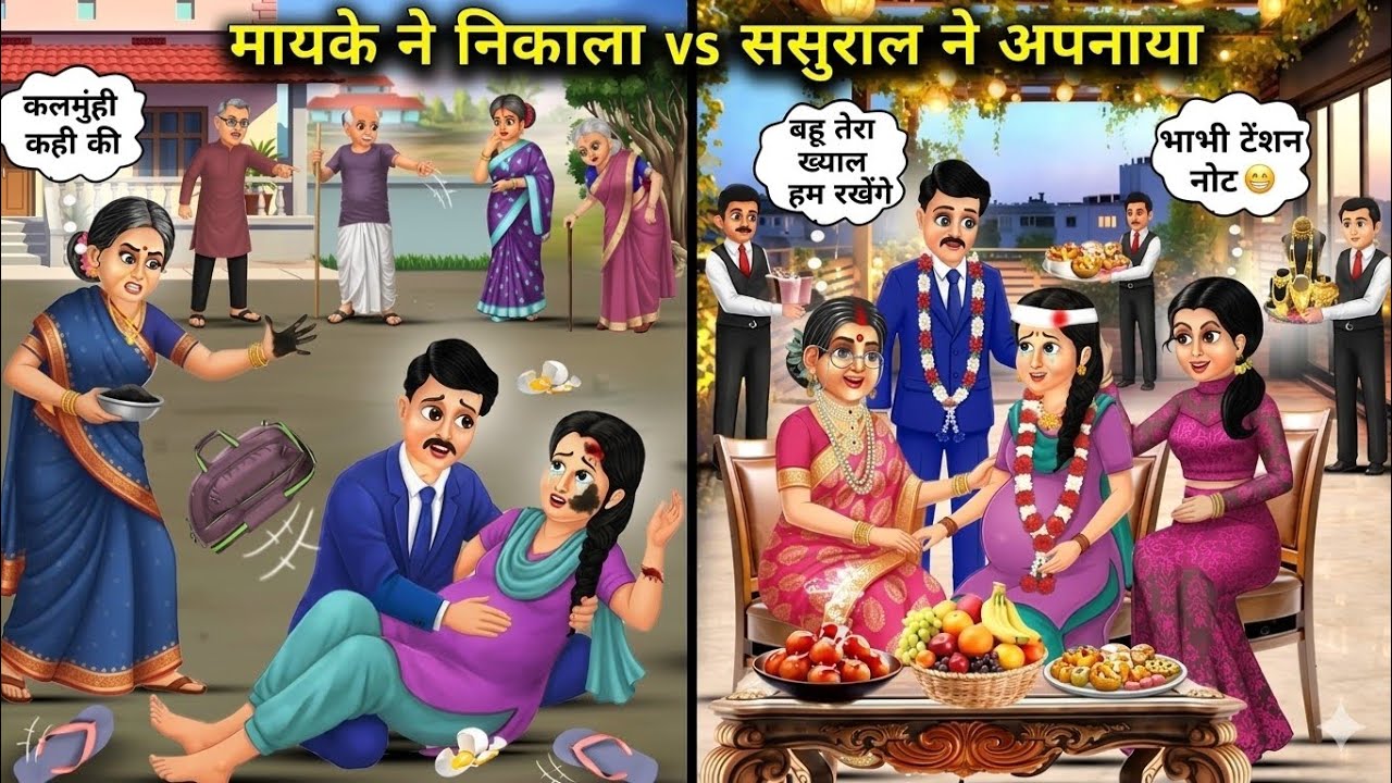मायके ने निकाला vs ससुराल ने अपनाया Hindi Story |Hindi Kahaniya |Moral Stories |cartoon story