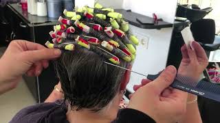 How to  perm short hair for women's body curly perm  step-by-step hair perm tutorial by Amal Hermuz