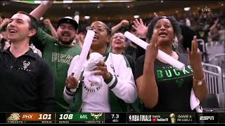 BUCKS Fans Chant BUCKS IN 6, As Bucks WIN GAME 4 screenshot 3