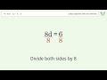 Linear equation with one unknown: Solve 8d-6=0 step-by-step solution