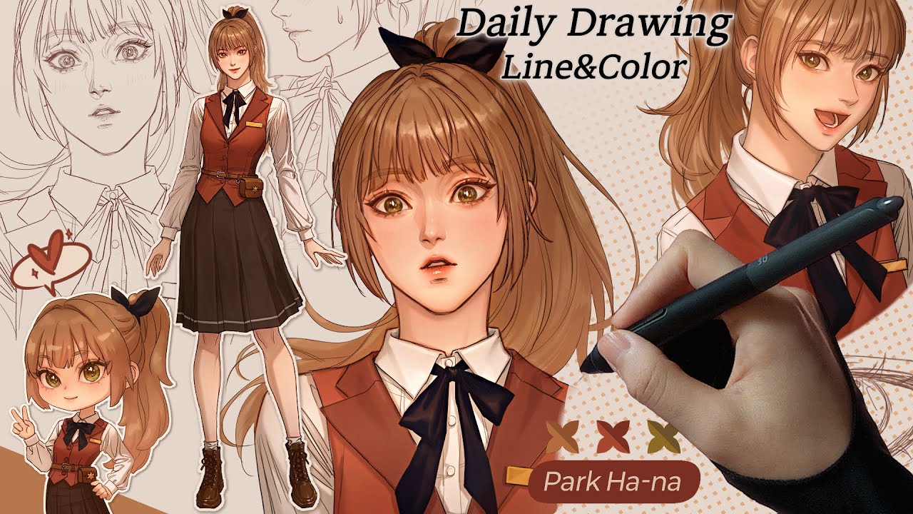 Полный рост+Лица+Чиби🧡 Лист персонажа | Daily Draw