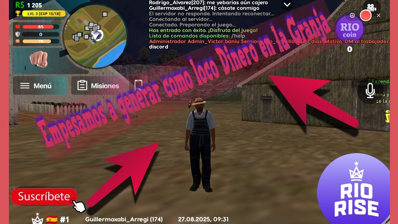 Así llegas a la granja y consigues el mejor trabajo en Rio Rise!🚜#riorise#roleplay#gtaroleplayspanis