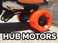 Hub motors quick test and slow motion  diy electric skateboard