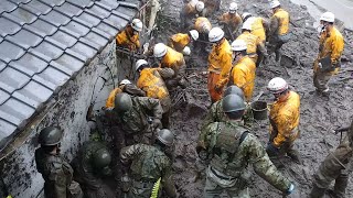 熱海土石流、二次災害警戒 捜索難航、依然20人不明