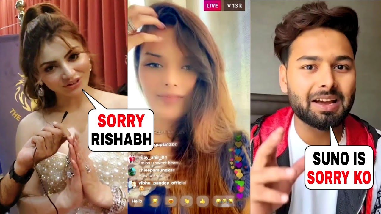 Rishabh Pant Replies To Urvashi Rautela Sorry Video Urvashi Rautela Apologize To Rishabh Pant 