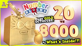 Gold OCTOCUBE Numberblock 8000 vs Smart Lookin' 20!?! + Special Golden Surprise!