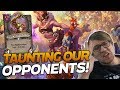 TAUNTING OUR OPPONENTS with a NEW STRATEGY! | Hearthstone Battlegrounds | Savjz