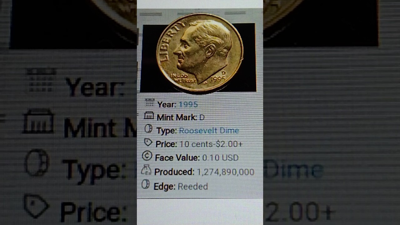 1995 D Roosevelt Dime Value 