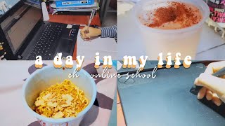a day in my life☕💻 : online school, unboxing, making latte, etc