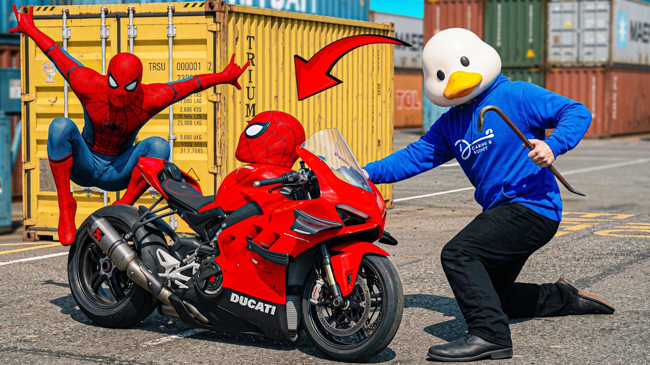 I Found SPIDEY Big Bike Hidden in a Scrap Container sa GTA 5!