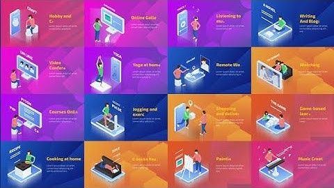 Stay At Home With Technology. Isometric Concepts. (After Effects template)