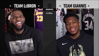 NBA all star draft 2019 team Lebron vs team Giannis