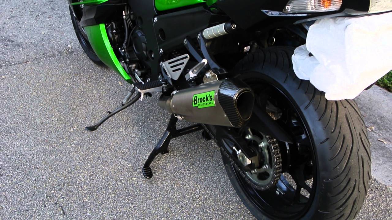 Brocks Performance Dual CT Exhaust for ZX14R comparison YouTube