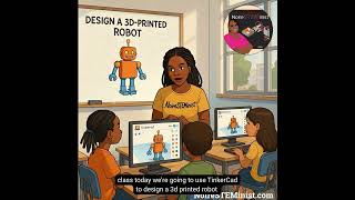 🎓 NoireSTEMinist® Tutorials: TinkerCad class creates a 3d printed robot #STEM #STEAM #Robotic