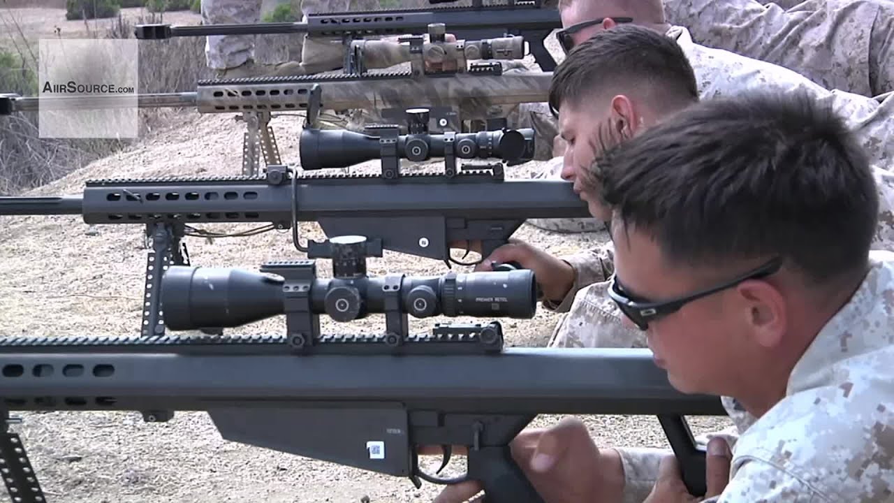 Us Marines Barrett M82m107 Sniper Rifle Live Fire Range Youtube