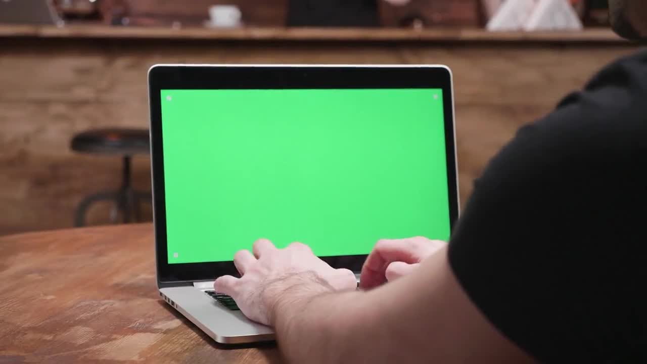 Computer With Green Screen Stock Video - YouTube