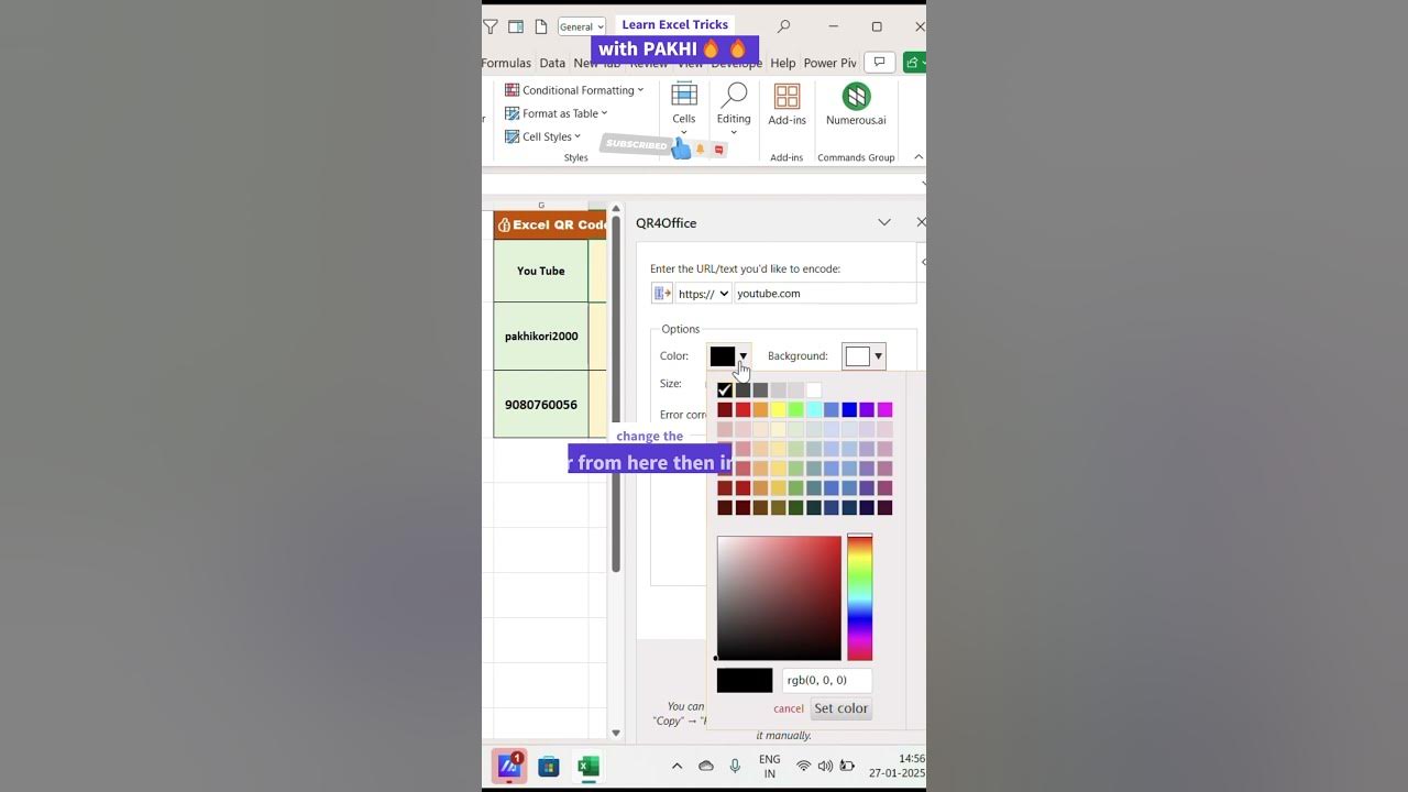 Excel QR Code generate in just one click🔥😲 #excel #computer #viral # ...