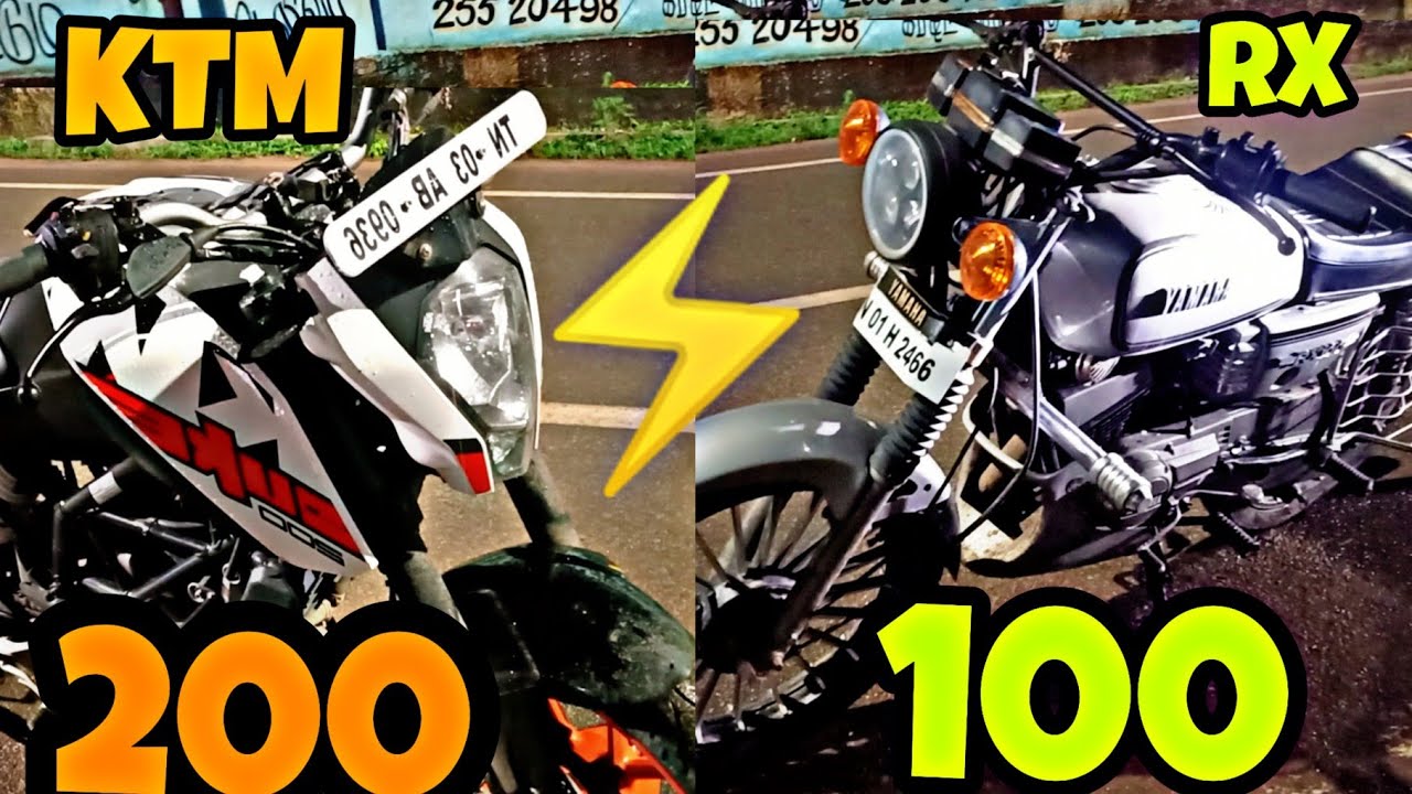 Rx100 vs KTM Duke 200 comparison in Tamil. Rx 100 vs Duke 200 exhaust