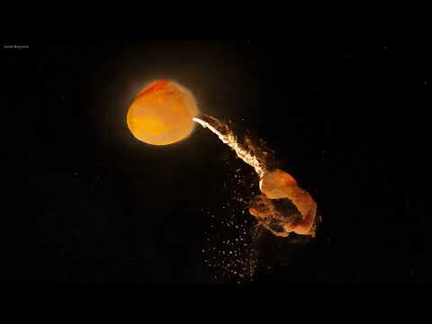 Supercomputer Simulation of the Moon's Origin (Wide-Orbit)