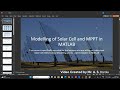 Solar Cell Modelling With MPPT in MATLAB