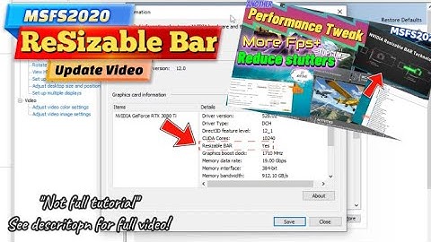 Msfs2020*Performance Update* Resizable bar setting have changed! Nvidia Profile Inspector update!