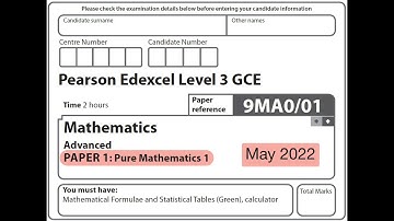 Edexcel A Level Maths - June 2022 - Pure Paper 1