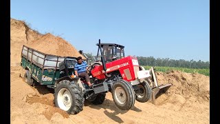 Swaraj 855 badly stuck with sand trolley || (krta kam ohi😱)