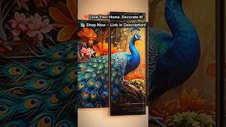 🦚 SAF Peacock Paintings Set of 5 | Beautiful Wall Decor for Living Room 🏡✨ #Shorts